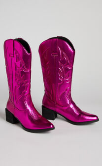 Therapy - Ranger Boots in Pink Metallic