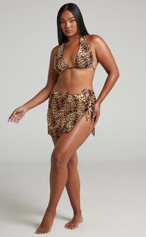 VDM The Label - Paris Sarong Bikini Skirt in Leopard