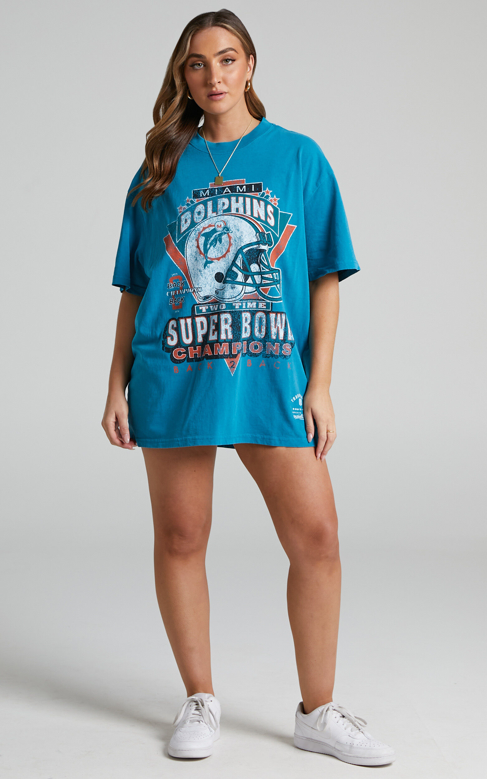Mitchell & Ness - Miami Dolphins Vintage Super Bowl Tee in Faded Teal - L, GRN1, super-hi-res image number null