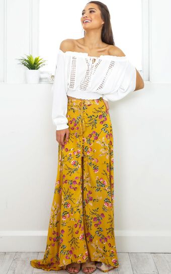 Flourish Maxi Skirt In Yellow Floral 