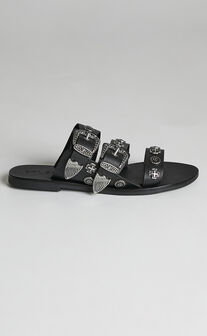 Sol Sana - Eastwood Slide Sandals in Black