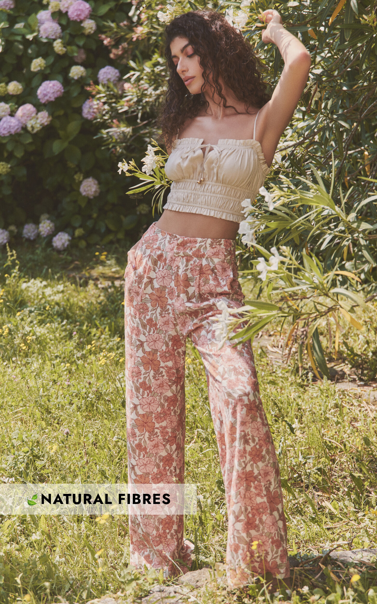Amalie The Label - Lorete High Rise Wide Leg Pants in Wildflower Floral - 08, MLT1, super-hi-res image number null