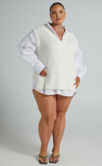 Cadha Knit Vest in Cream