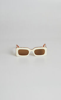 Banbe Eyewear - The Jones Sunglasses in Ivory/Maple Tort-Brown