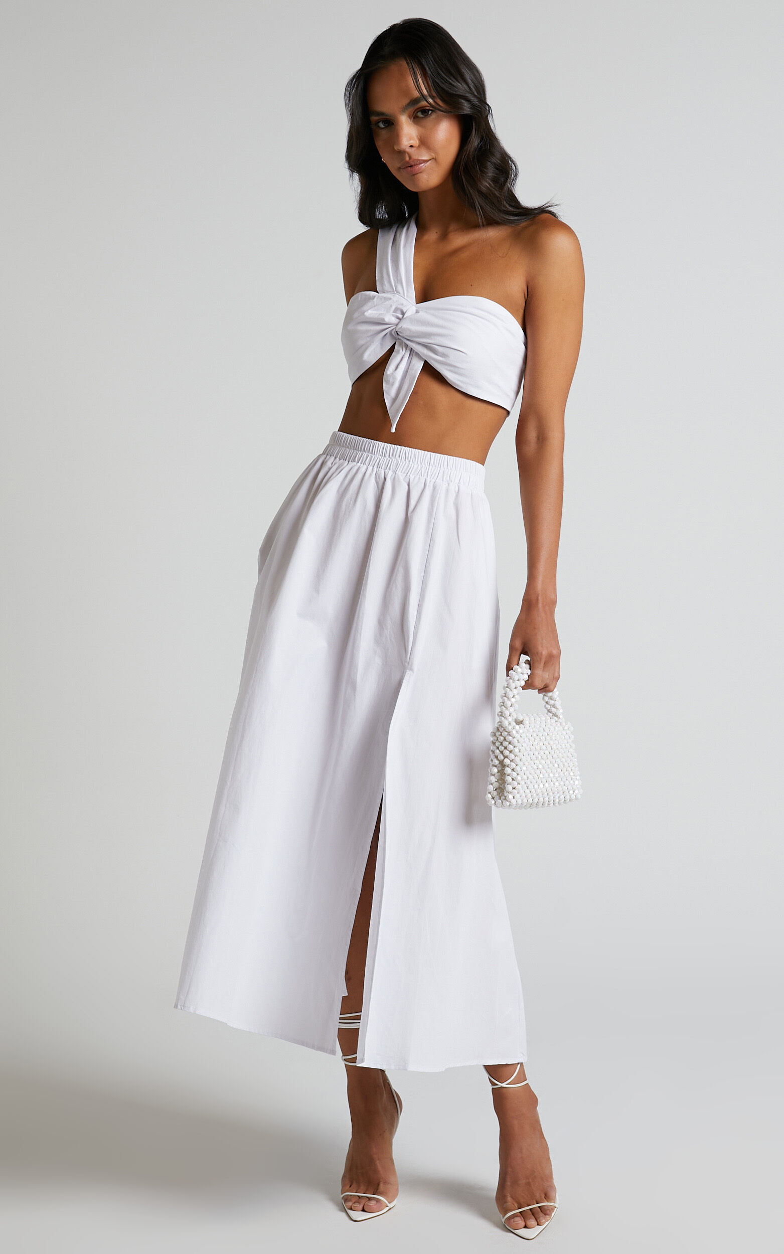Seyla Moon Two Piece Skirt and Crop Top Set - White (FINAL SALE) - H&O