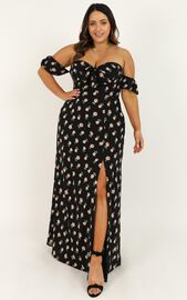 Too Busy Being In Love Dress In Black Floral | Showpo USA