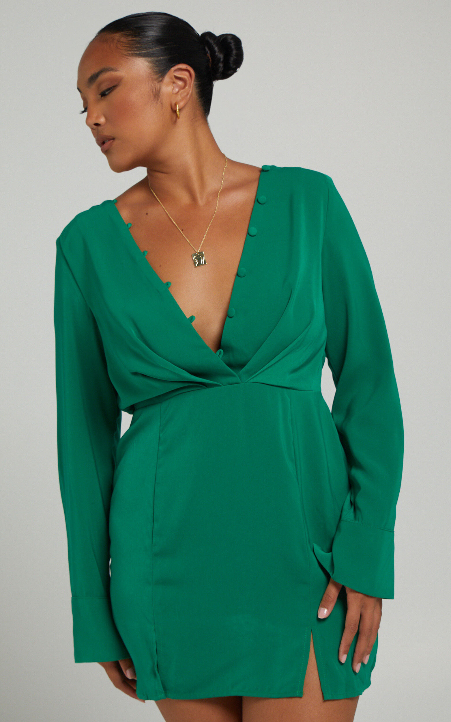Runaway The Label - Lorenne Mini Dress in Emerald - L, GRN1, super-hi-res image number null