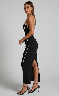 Abegaille Midaxi Dress - Bodycon Dress in Black