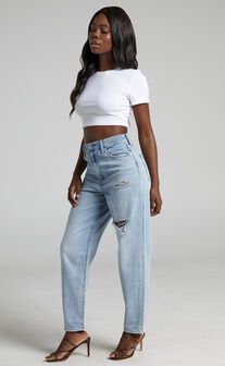 Susannah Ribbed Cropped Tee in White