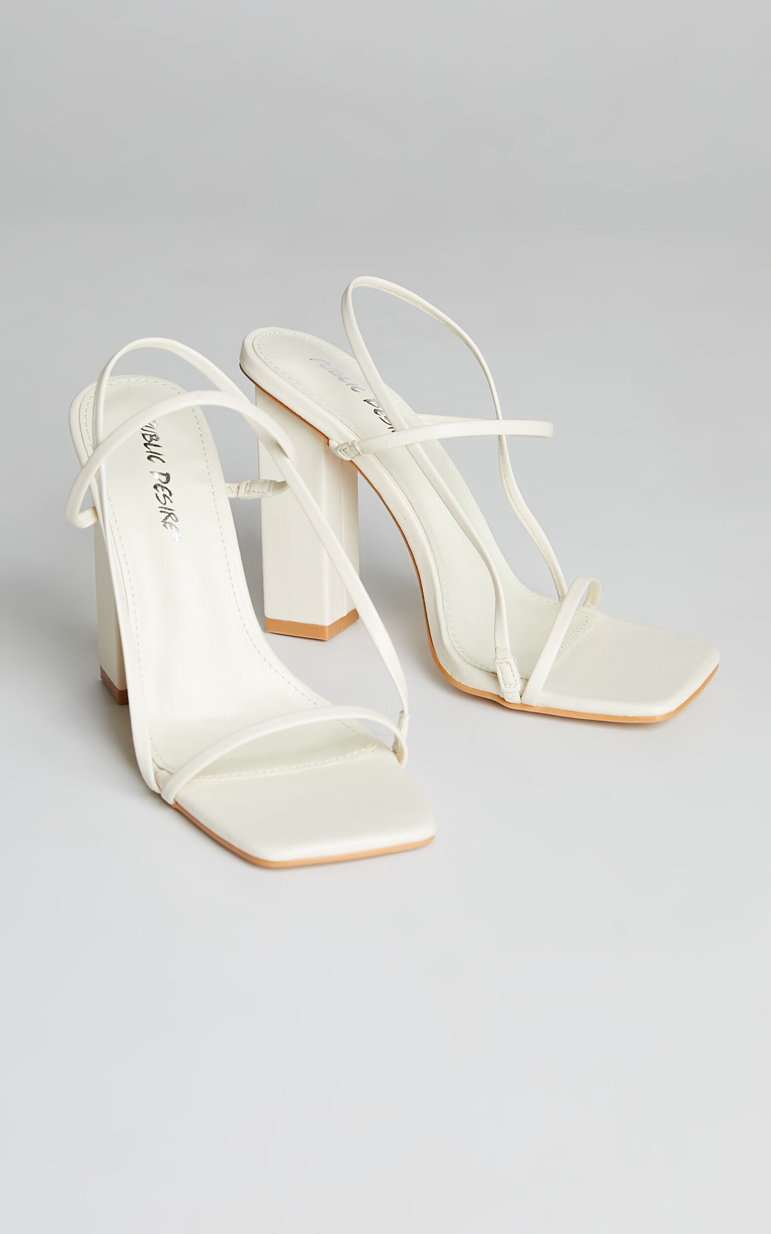 PUBLIC DESIRE - HALLEY HEELS in Off White PU - 05, WHT3, super-hi-res image number null