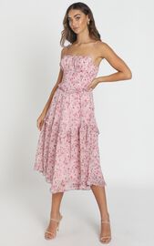 Danielle Dress in pink floral | Showpo