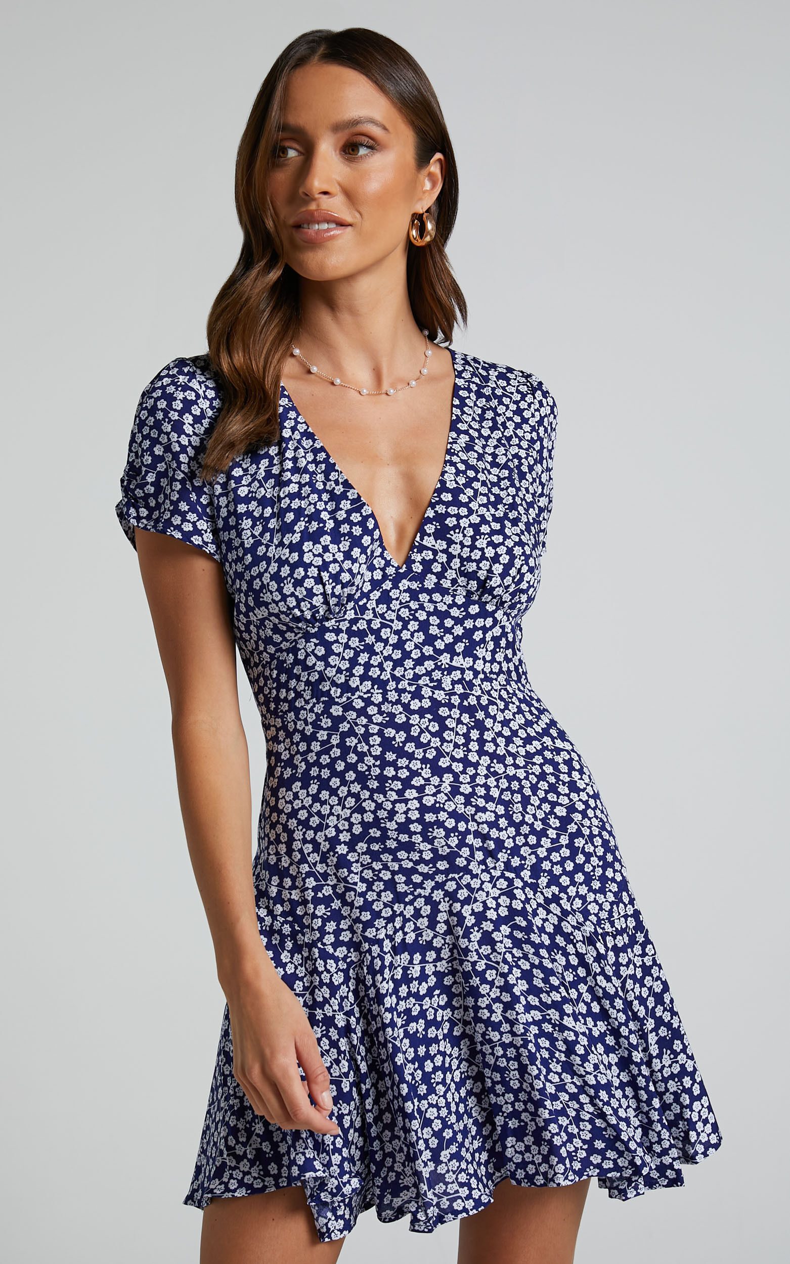 Bettina Short Sleeve Mini Dress in Navy - 06, NVY1, super-hi-res image number null