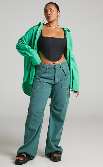 LIONESS - Miami Vice Pant in Forest Green
