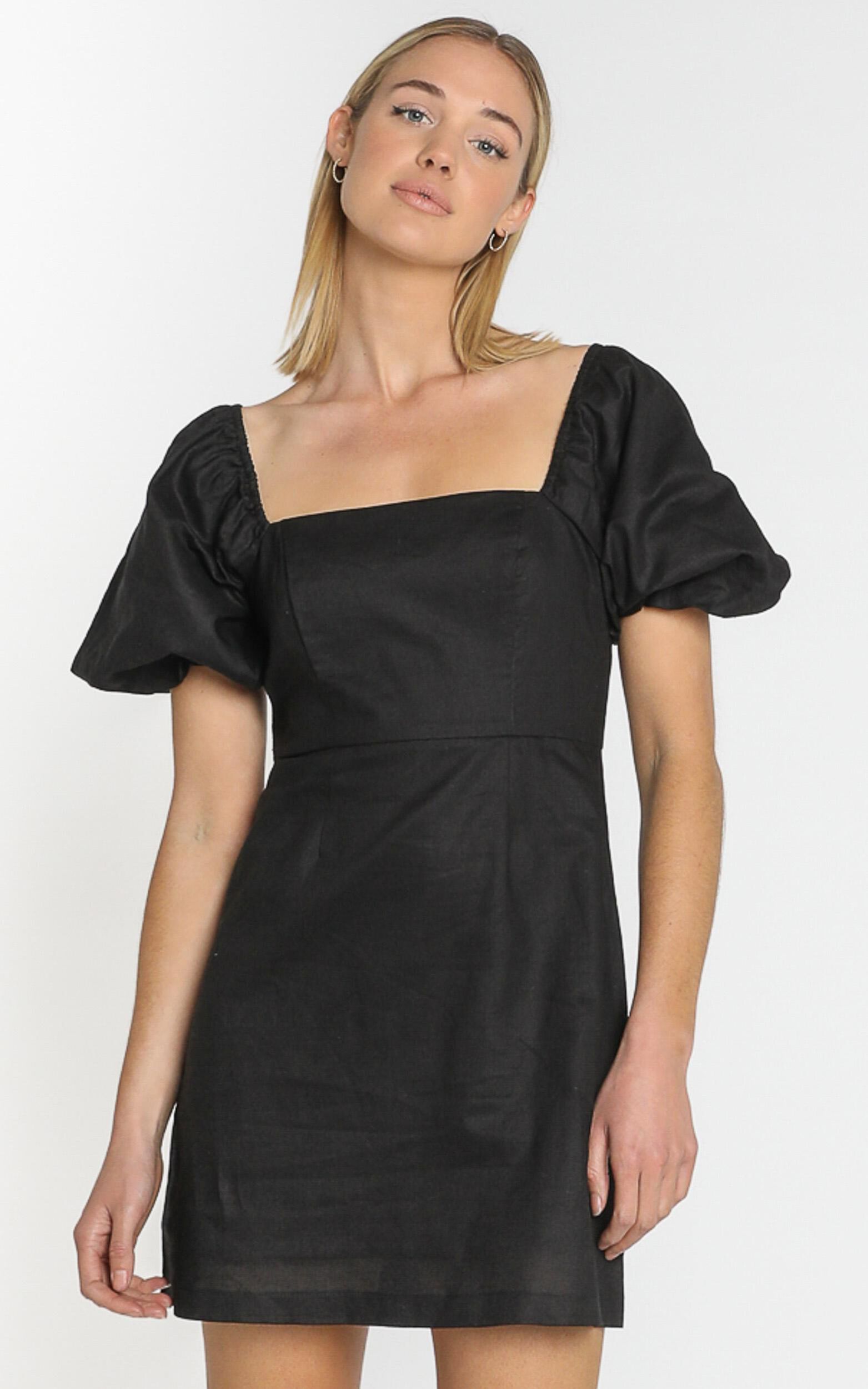 Lulu & Rose - Ari Linen Dress in Black | Showpo USA