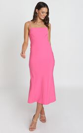 Regina Satin Slip Dress In Hot Pink | Showpo