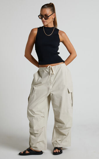 Lioness - Low Rise Utility Pant in Stone