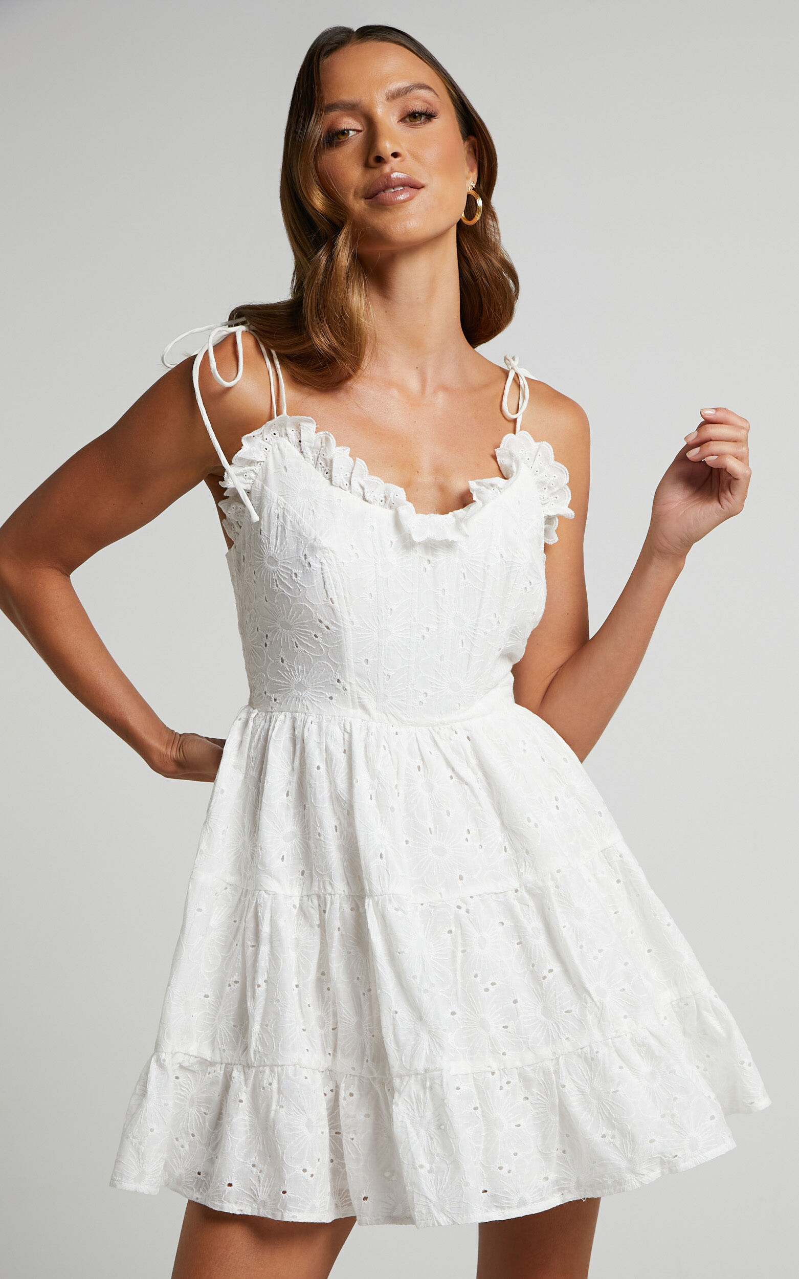 Jovanie Corset Mini Dress in White - 06, WHT1, super-hi-res image number null