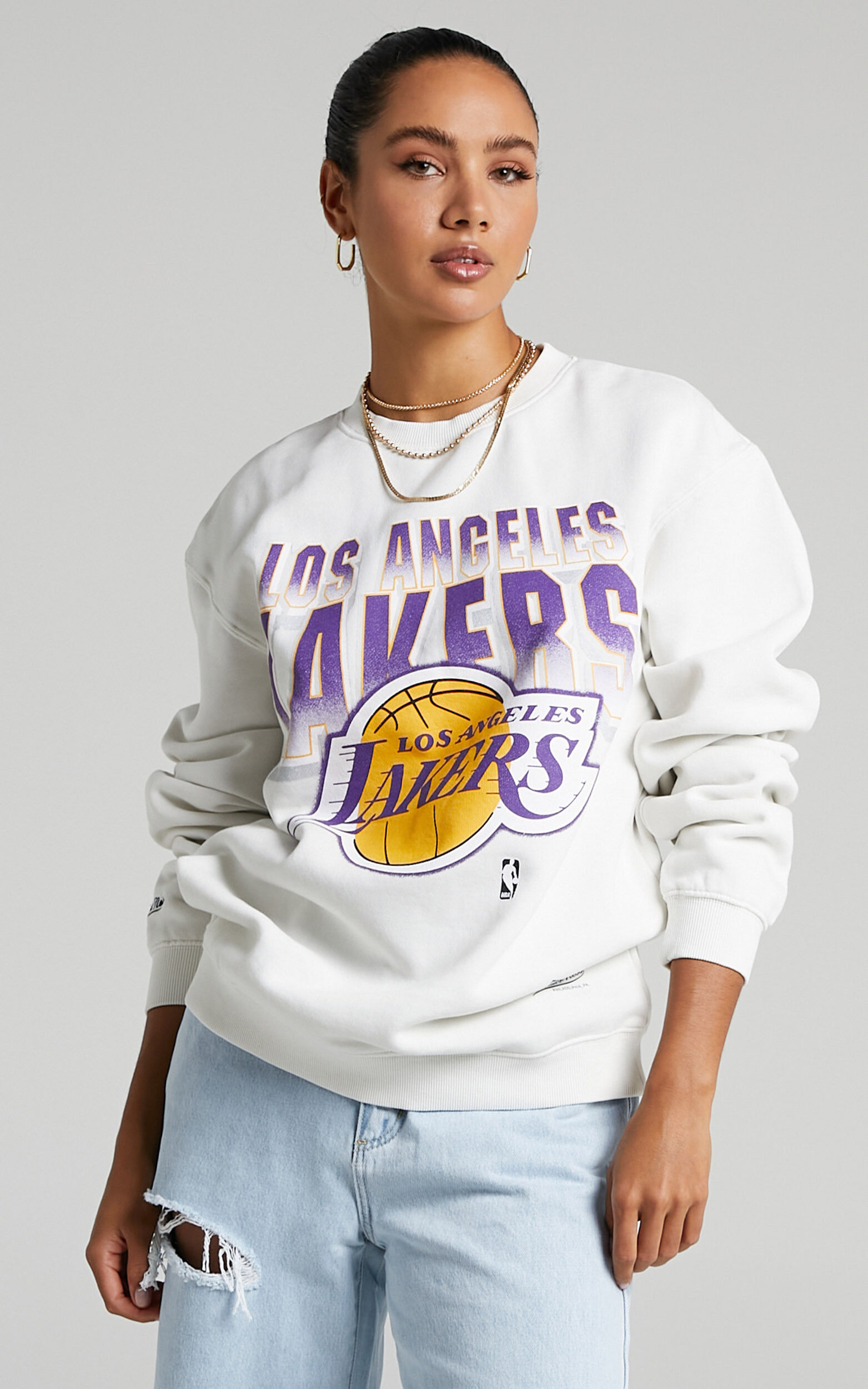 Womens Lakers Vintage Crew