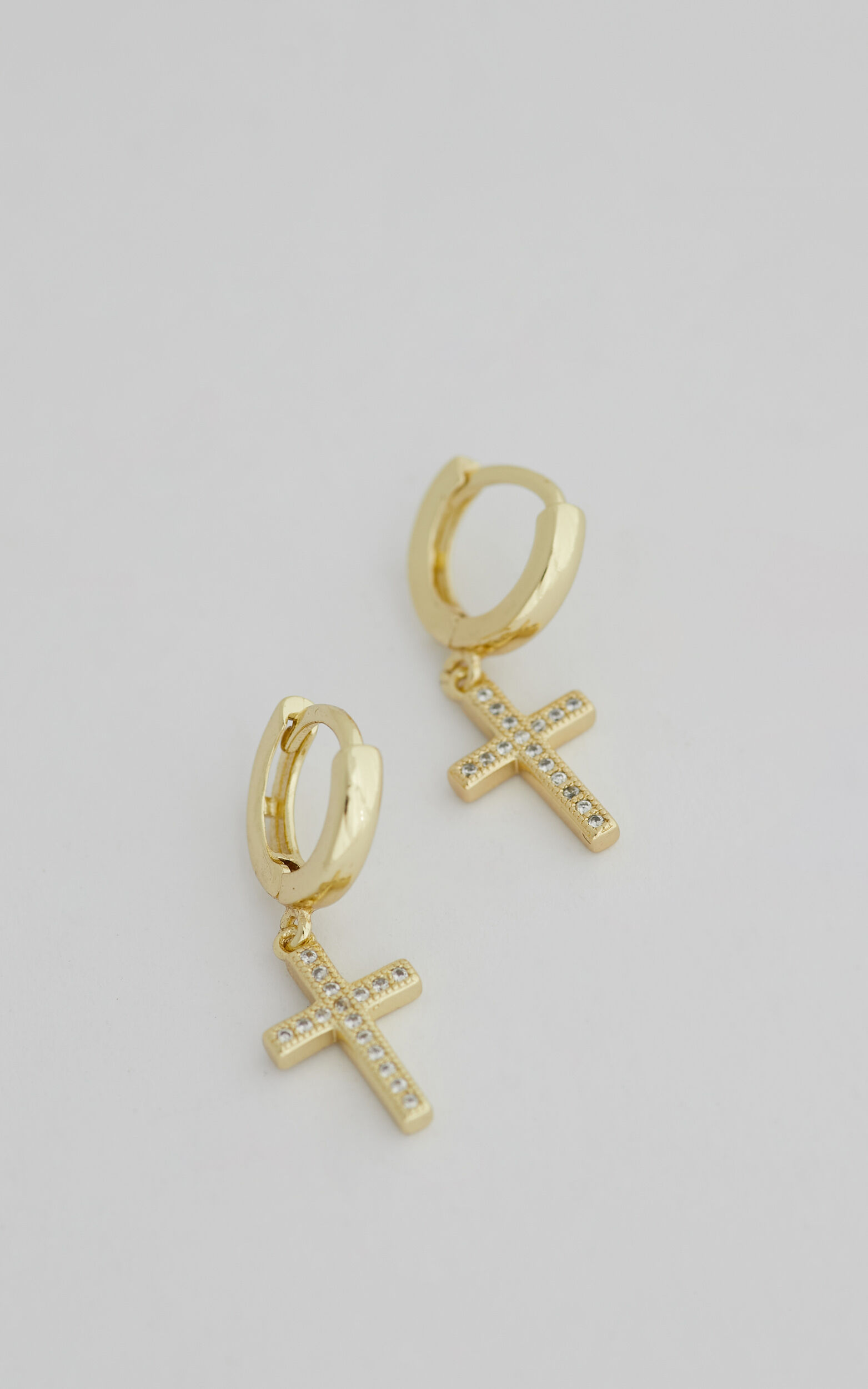 Arnielyn Diamante Cross Earrings in Gold - NoSize, GLD1, super-hi-res image number null