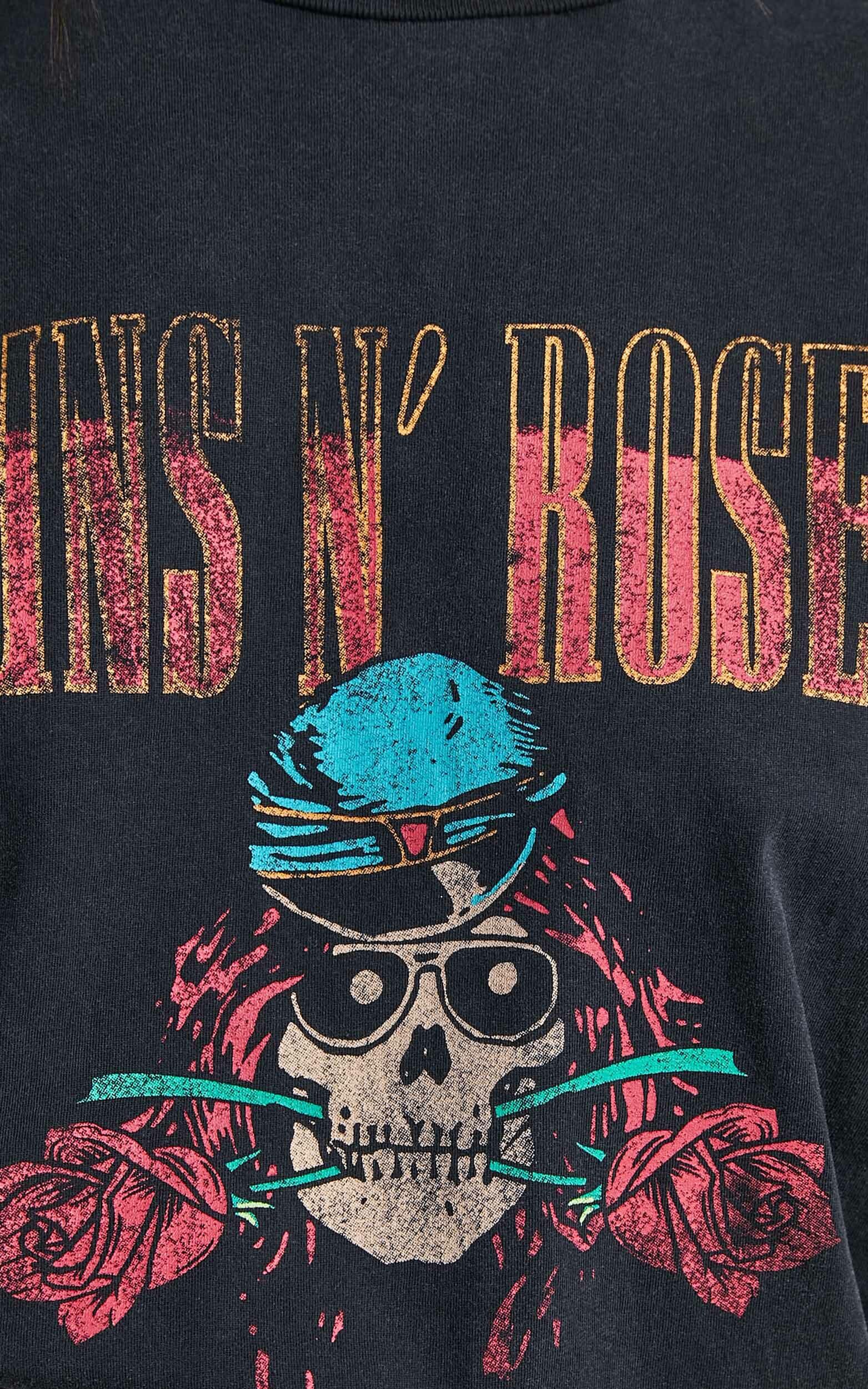 Universal Music - Guns N' Roses Tee Dress in Washed Black | Showpo USA