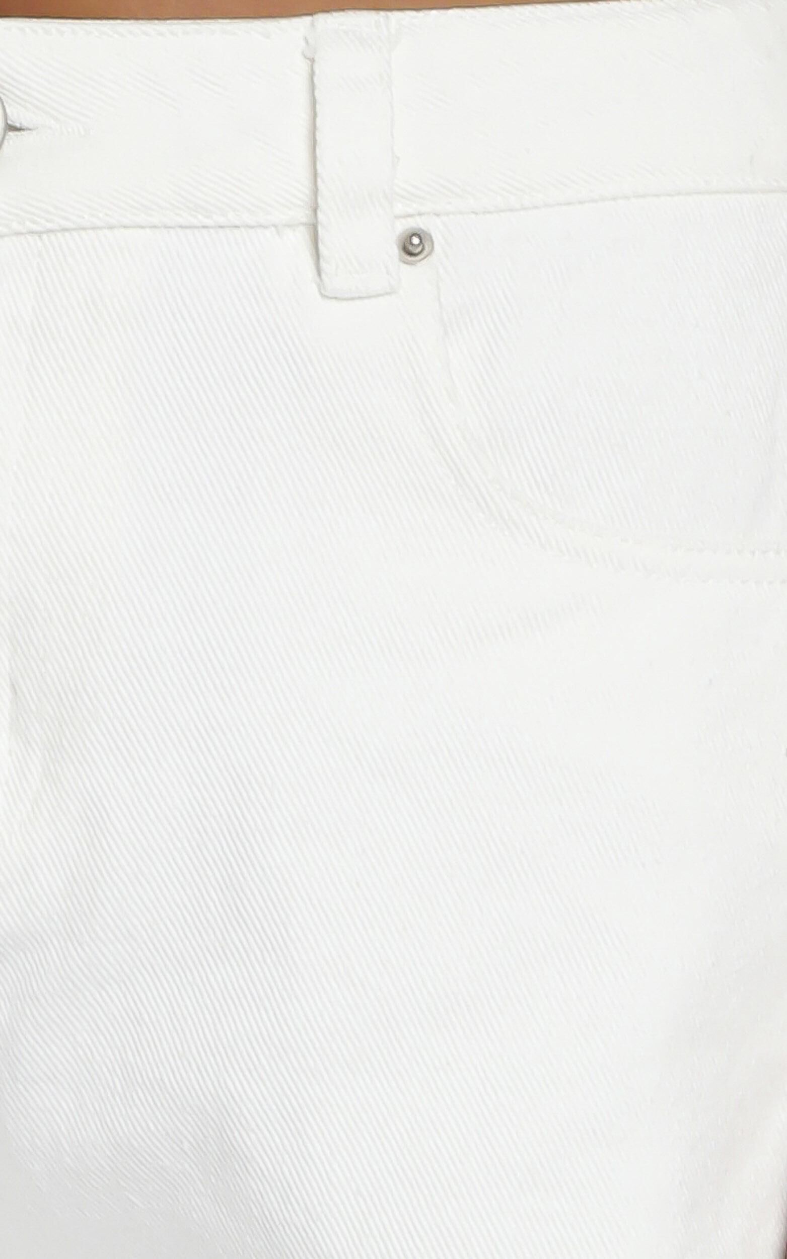 Loco Shorts in White Denim | Showpo USA