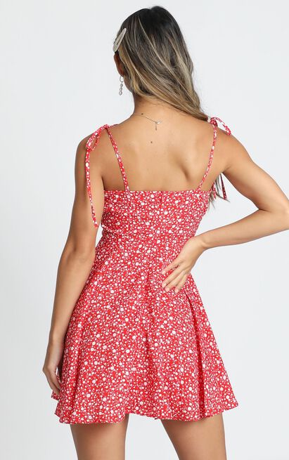 Summer Jam Dress In Red Floral Print | Showpo