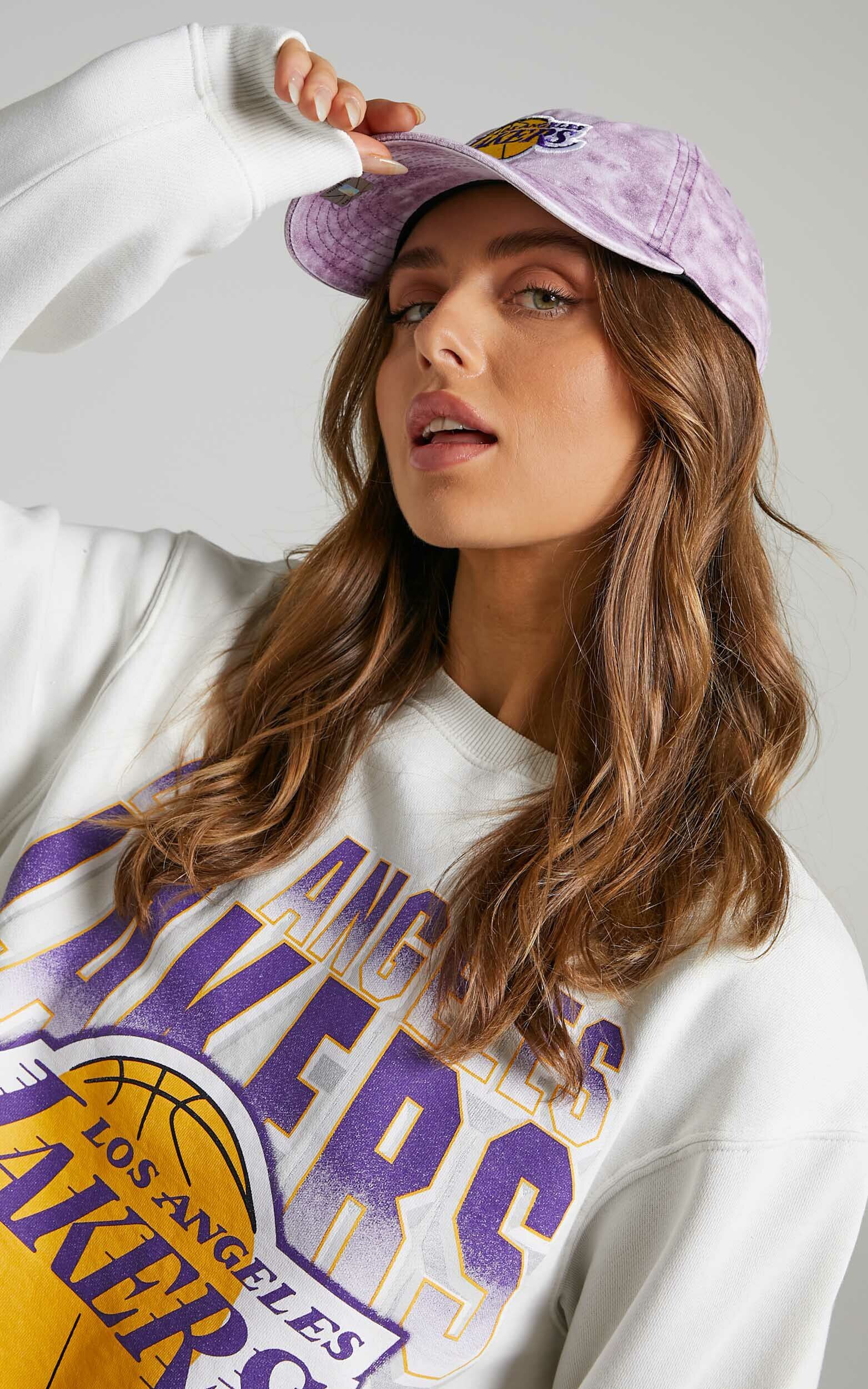 Women's New Era Purple Los Angeles Lakers Tie Dye Cropped