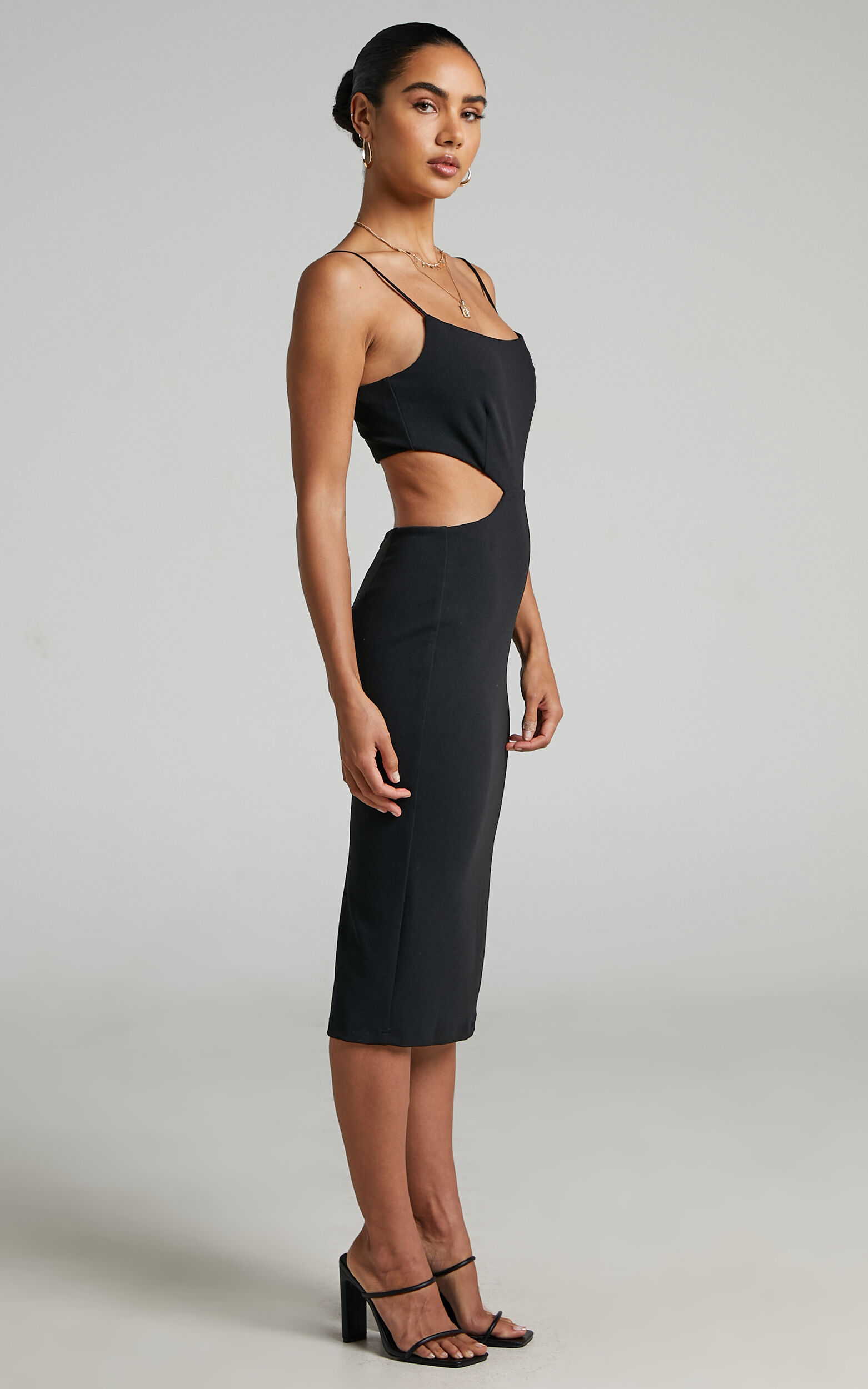Honalei Cut out midi dress in Black - 04, BLK1, super-hi-res image number null