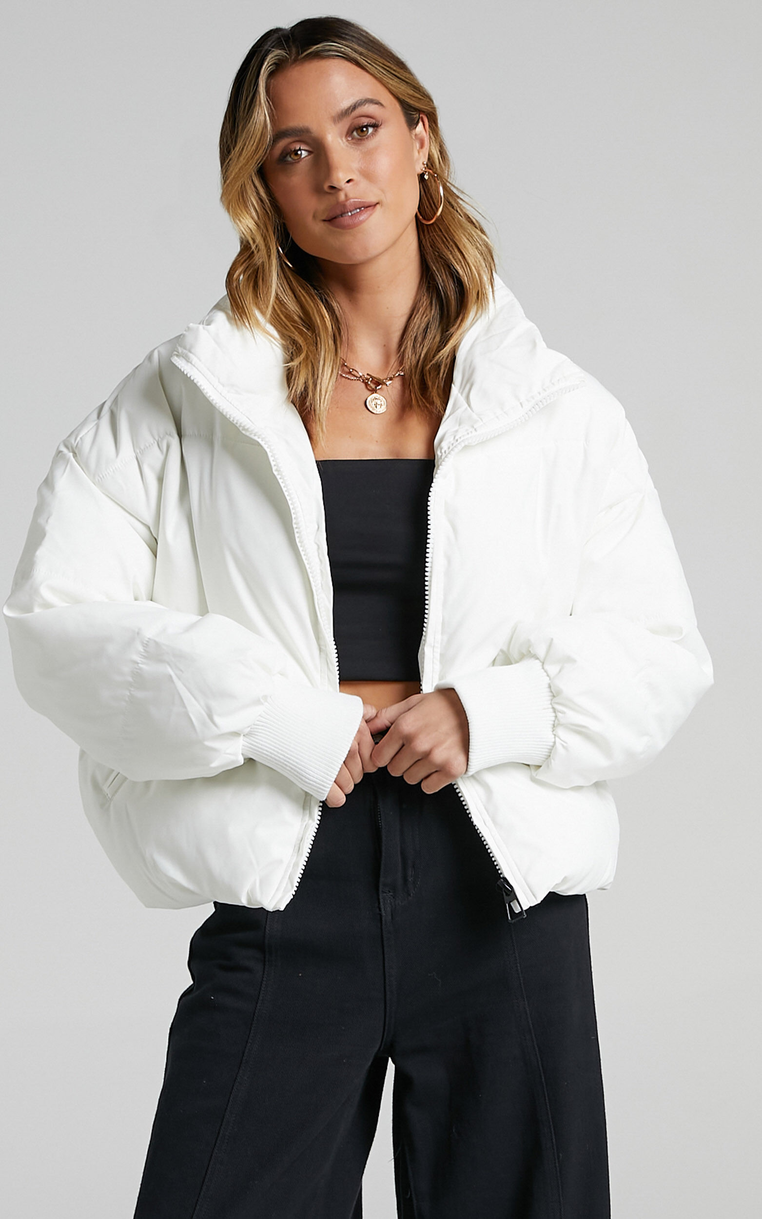 Windsor Jacket - Puffer Jacket in White | Showpo
