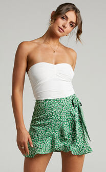 Arlynn Wrap mini skirt in Green