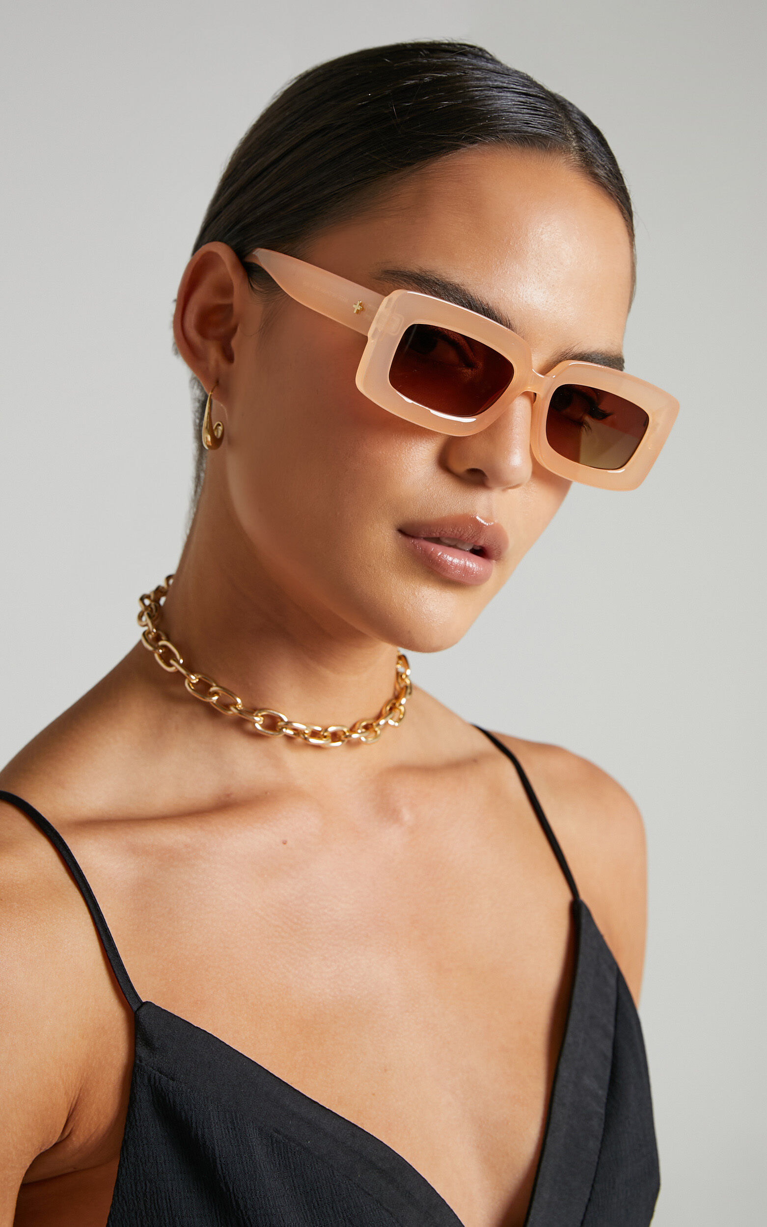 Peta and Jain - Blurred Sunglasses in Peach/Faded Brown - NoSize, ORG1, super-hi-res image number null