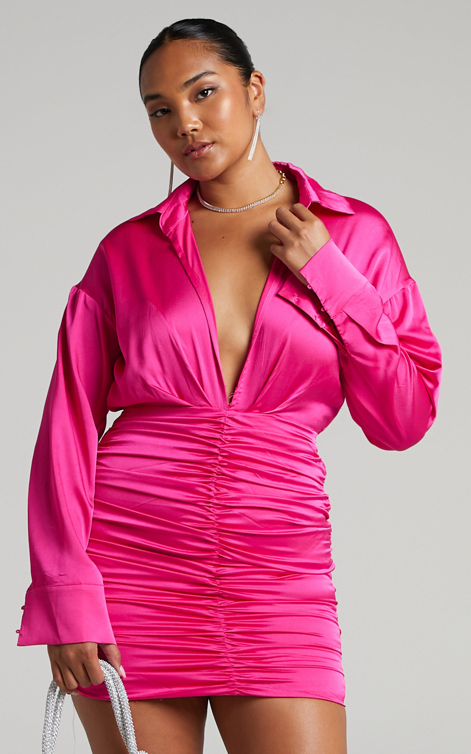Runaway The Label - Bellanca Mini Dress in Hot Pink - XS, PNK1, super-hi-res image number null