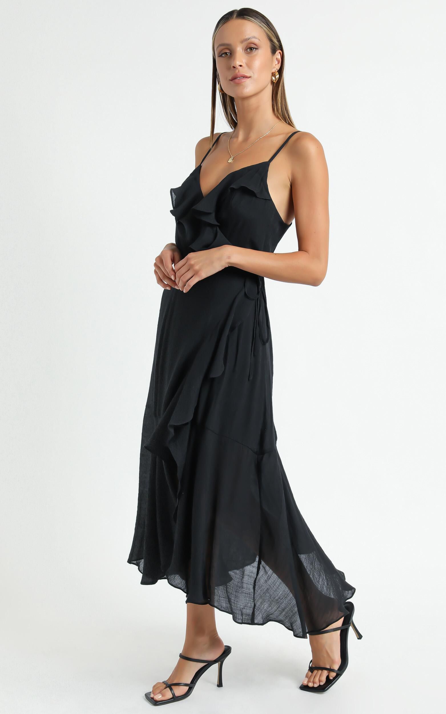 Minkpink - Merindah Midi Wrap Dress in Black | Showpo EU