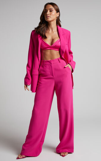 Bonnie Tailored Wide Leg Pants in Pink