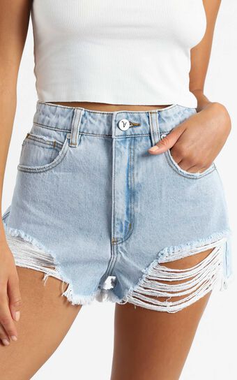 Abrand - A High Relaxed Denim Short in Salty Stone