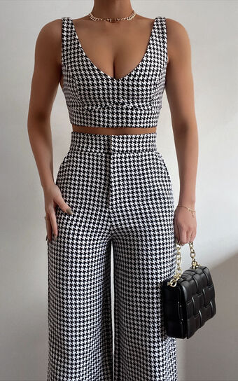 Adelaide Two Piece Set in Houndstooth