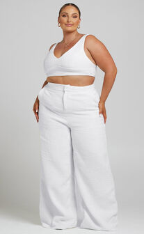 Adelaide Two Piece Wide Leg Set in White