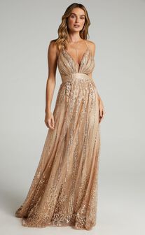 Start Strong Maxi Dress in Rose Gold