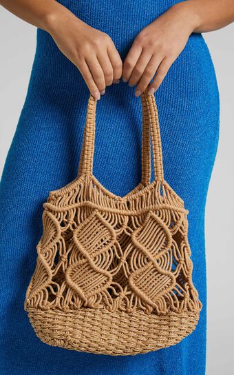 Marion Crochet Tote Bag in Neutral