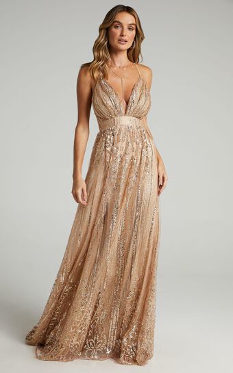 Start Strong Maxi Dress in Rose Gold