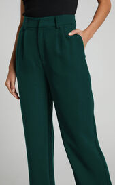 Lorcan Pants - High Waisted Tailored Pants in Forest Green | Showpo USA