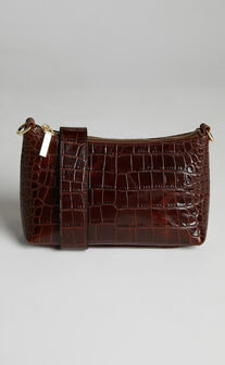 NAKEDVICE - THE CHRISTY BAG in Brown CROC