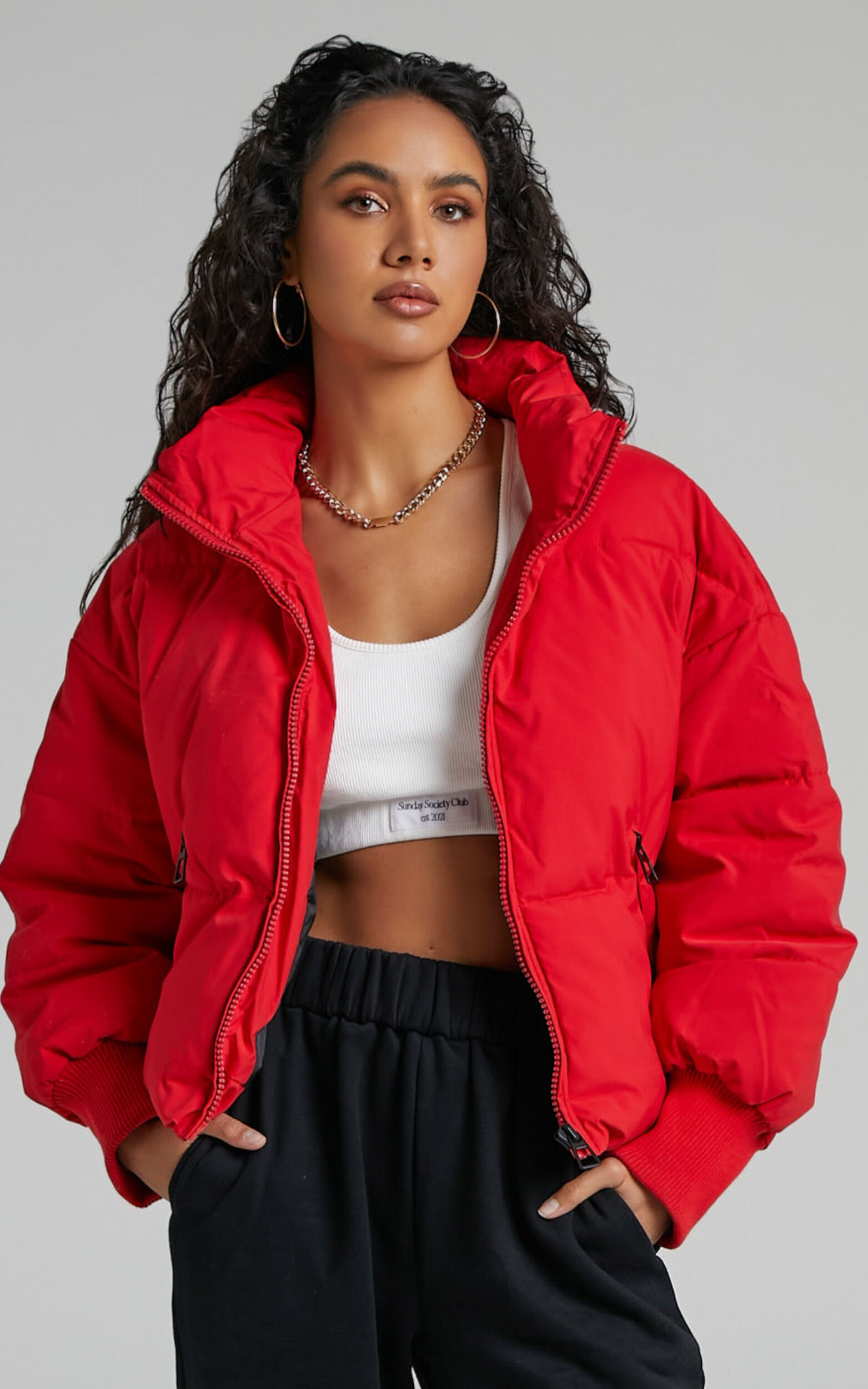 Windsor Puffer Jacket in Red | Showpo USA