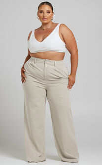 Lorcan High Waisted Tailored Pants in Stone