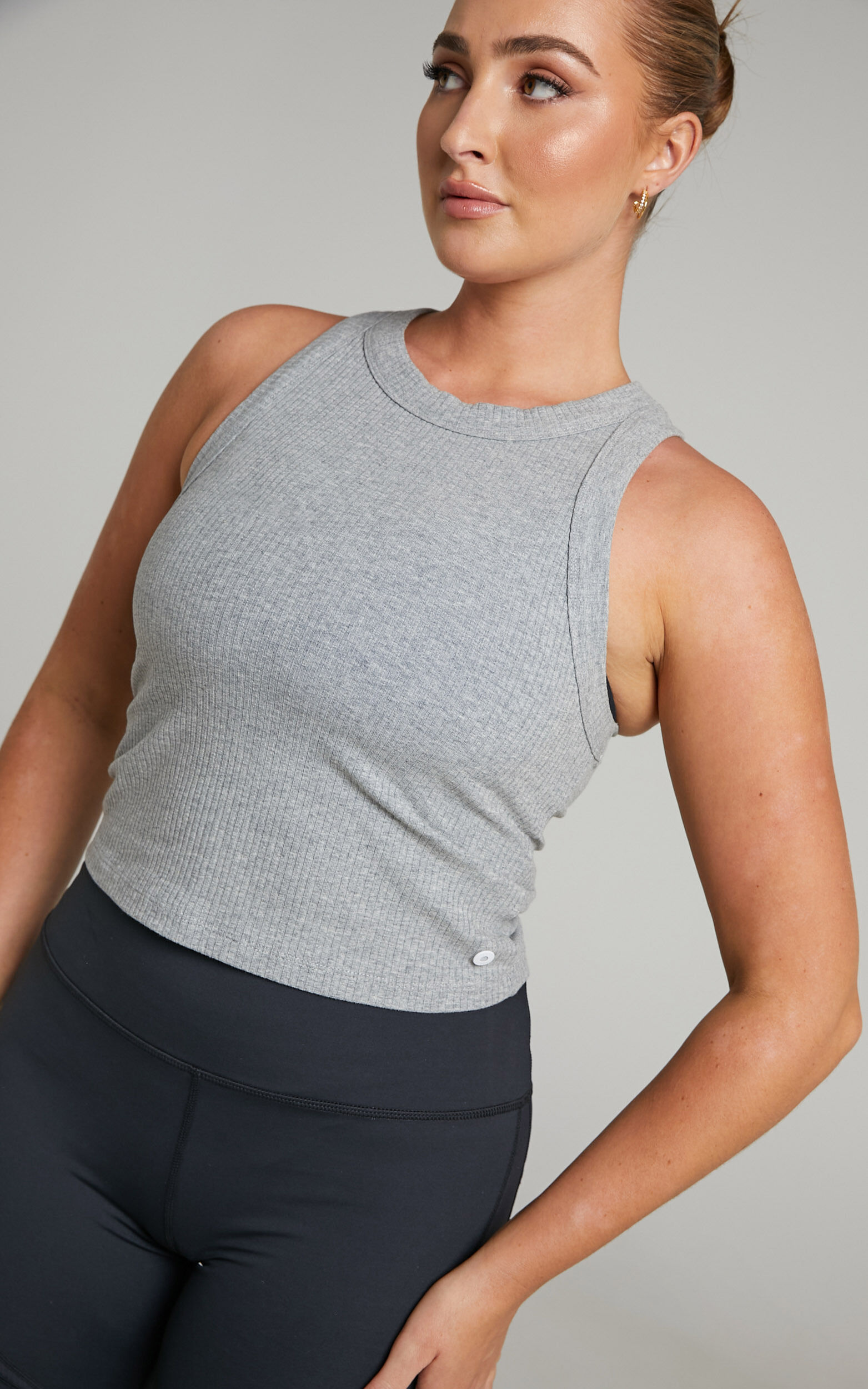 Lilybod - Harmony Top in Grey Marle Rib - L, GRY1, super-hi-res image number null