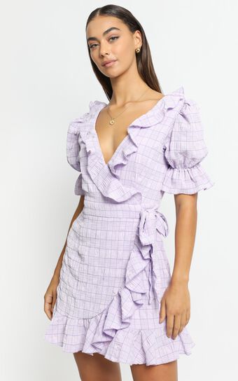 Cora Dress in Lilac Check