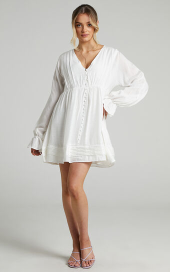 Perrine Shift Mini dress in White
