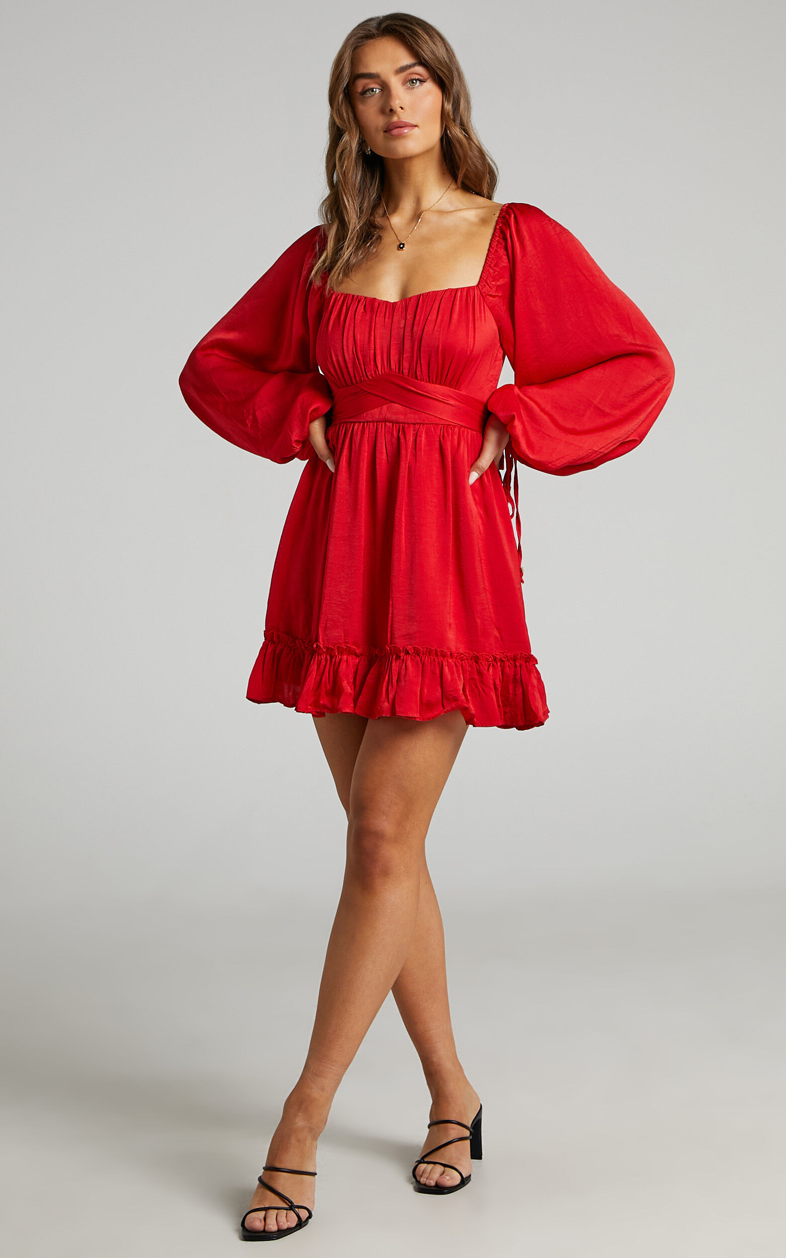 Zaire Mini Dress with Bodice Detailing in Oxy Red - 06, RED2, super-hi-res image number null