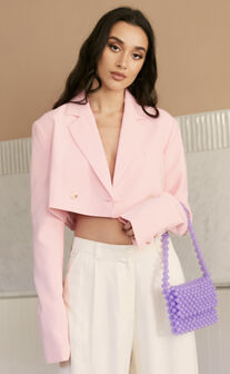 Lioness - Country Club Crop Blazer in Pink
