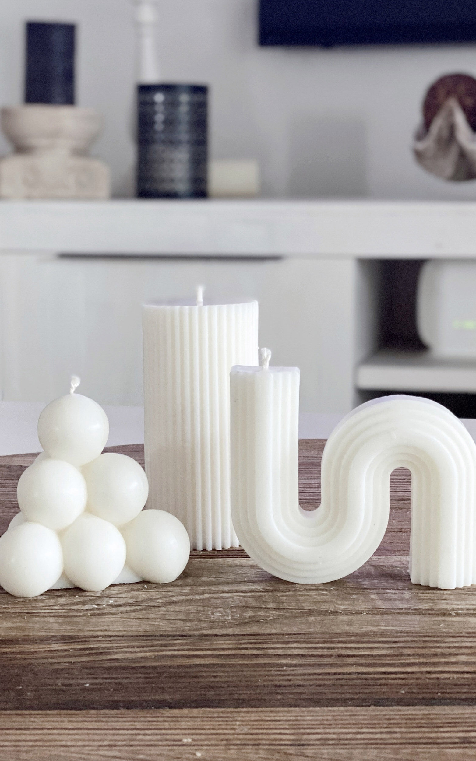 Summer & Spade - River Pillar Candle in White - NoSize, WHT1, super-hi-res image number null